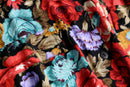 flower pattern rayon shirt one-piece