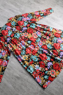 flower pattern rayon shirt one-piece