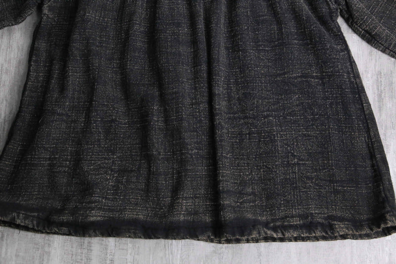 high neck gather short blouson