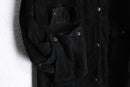 black suede leather duster coat