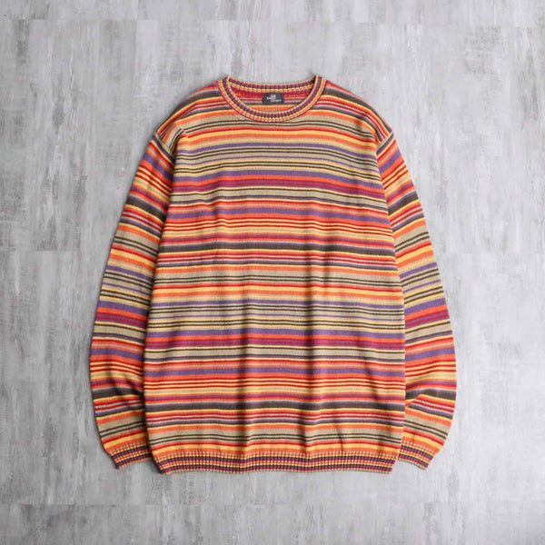 warm color colorful border knit