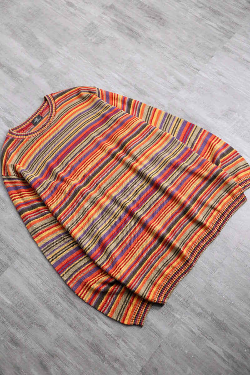 warm color colorful border knit