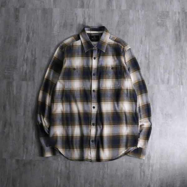 2000s cotton flannel ombre check shirt