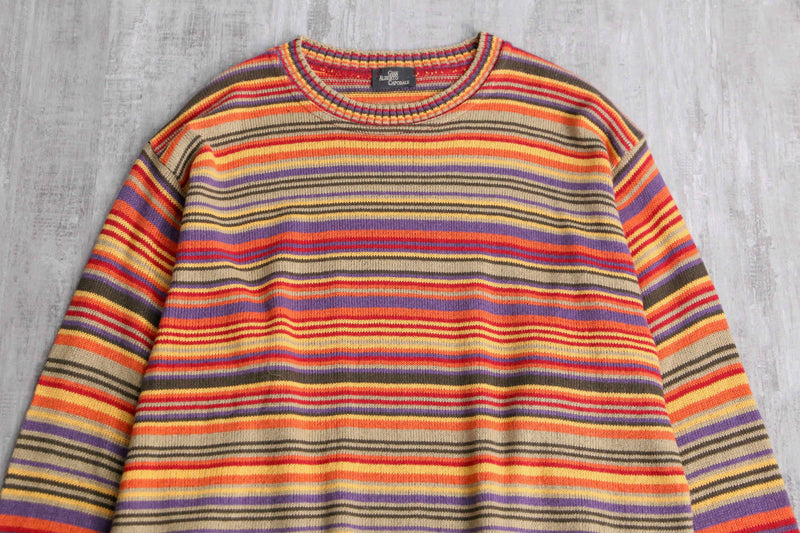 warm color colorful border knit