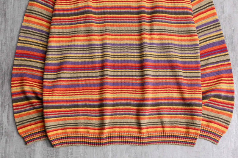 warm color colorful border knit