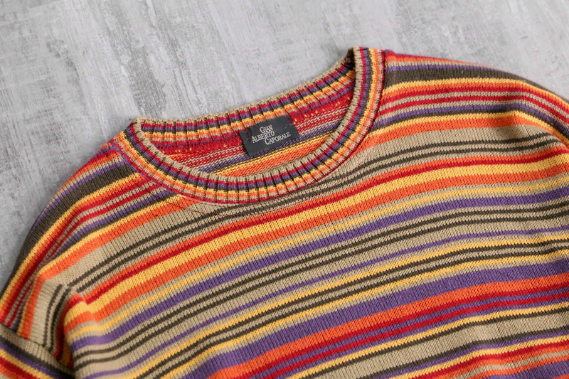 warm color colorful border knit