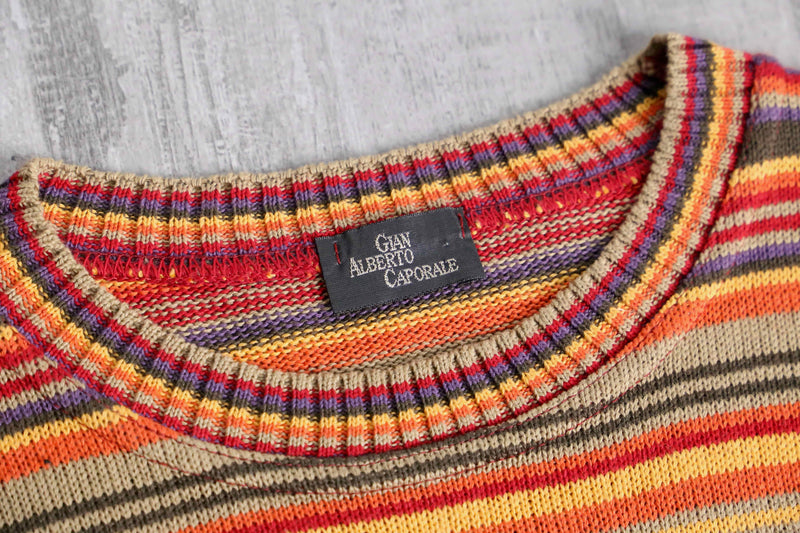 warm color colorful border knit