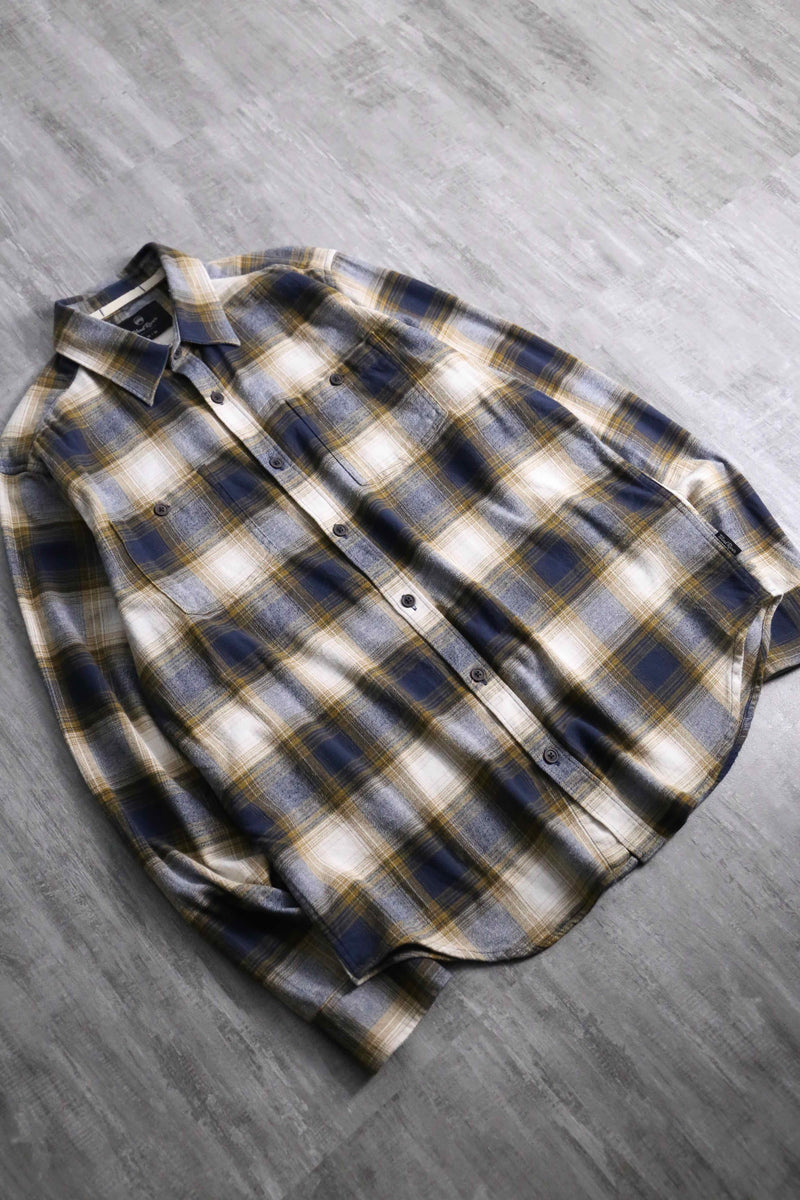 2000s cotton flannel ombre check shirt