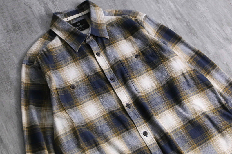 2000s cotton flannel ombre check shirt