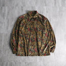flower design velour L/S shirt