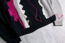 abstract pattern pullover knit