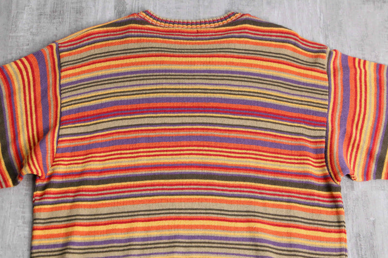 warm color colorful border knit