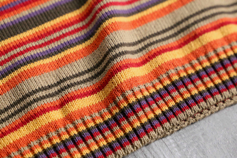 warm color colorful border knit