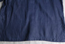 dark navy no-collar linen shirt
