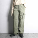 sage green cotton twill cargo pants