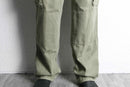 sage green cotton twill cargo pants