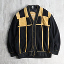 suede switching design knit cardigan