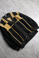 suede switching design knit cardigan