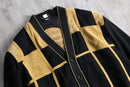 suede switching design knit cardigan