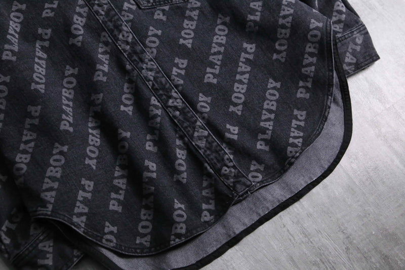 2000s PLAY BOY total name logo denim shirt JKT