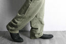 sage green cotton twill cargo pants