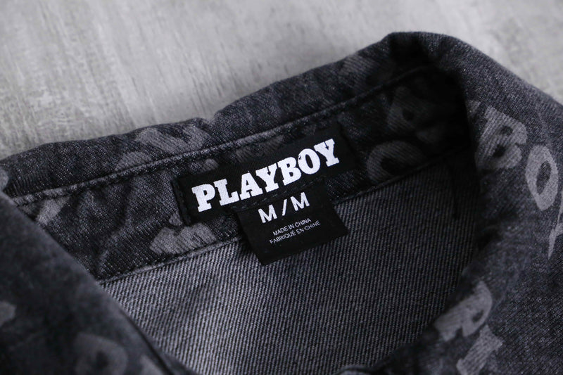 2000s PLAY BOY total name logo denim shirt JKT