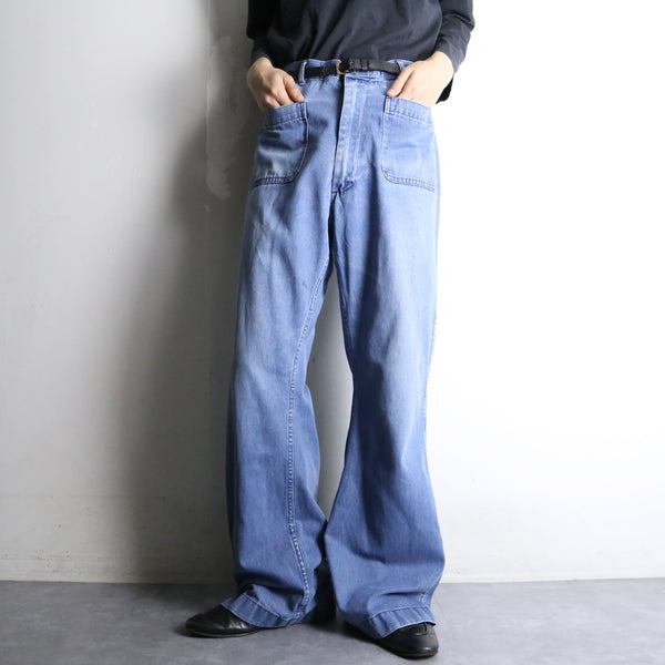 "U.S.NAVY" good aging flare sailor denim pants