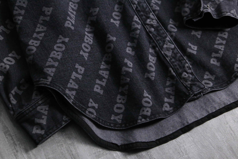 2000s PLAY BOY total name logo denim shirt JKT