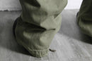 sage green cotton twill cargo pants