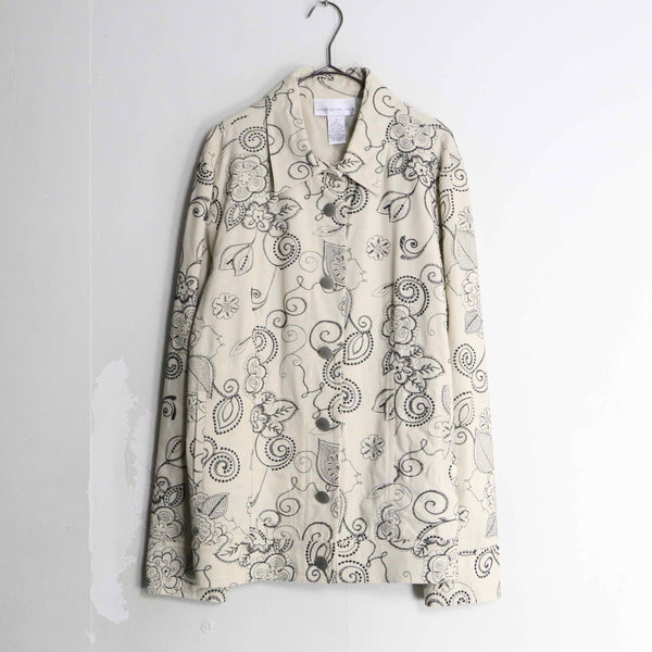 embroidery pattern white jacket