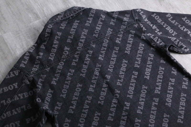 2000s PLAY BOY total name logo denim shirt JKT