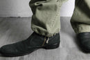 sage green cotton twill cargo pants