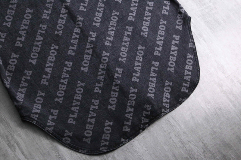 2000s PLAY BOY total name logo denim shirt JKT