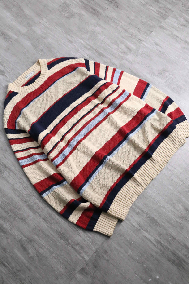 multi color border cotton knit