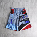 "Re:make" half design denim pants