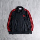 "Adidas" black × red stand zip track jacket