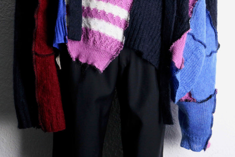 “Re:make” multi knit patchwork sweater
