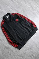 "Adidas" black × red stand zip track jacket