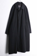1980-90s SANYO polyester gabardine balmacaan coat BLACK