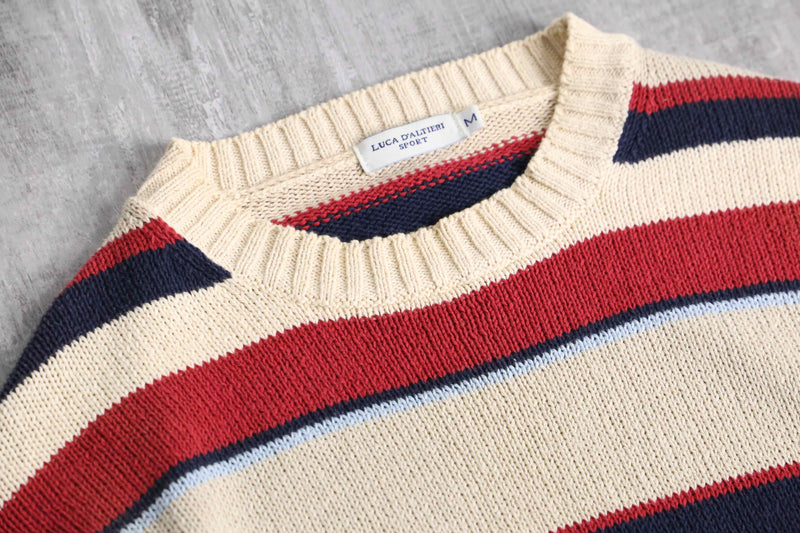 multi color border cotton knit