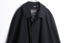 1980-90s SANYO polyester gabardine balmacaan coat BLACK