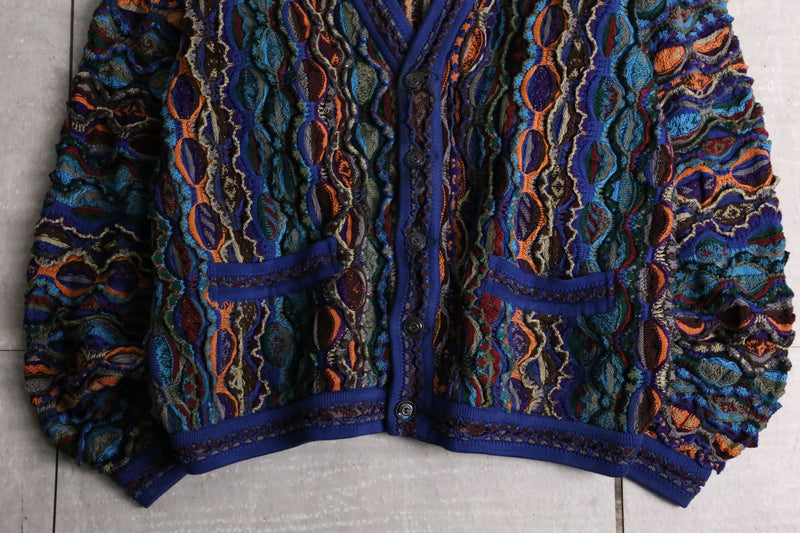 "COOGI" special quality 3D design knit cardigan