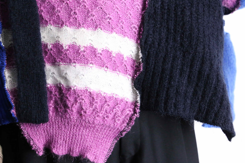 “Re:make” multi knit patchwork sweater