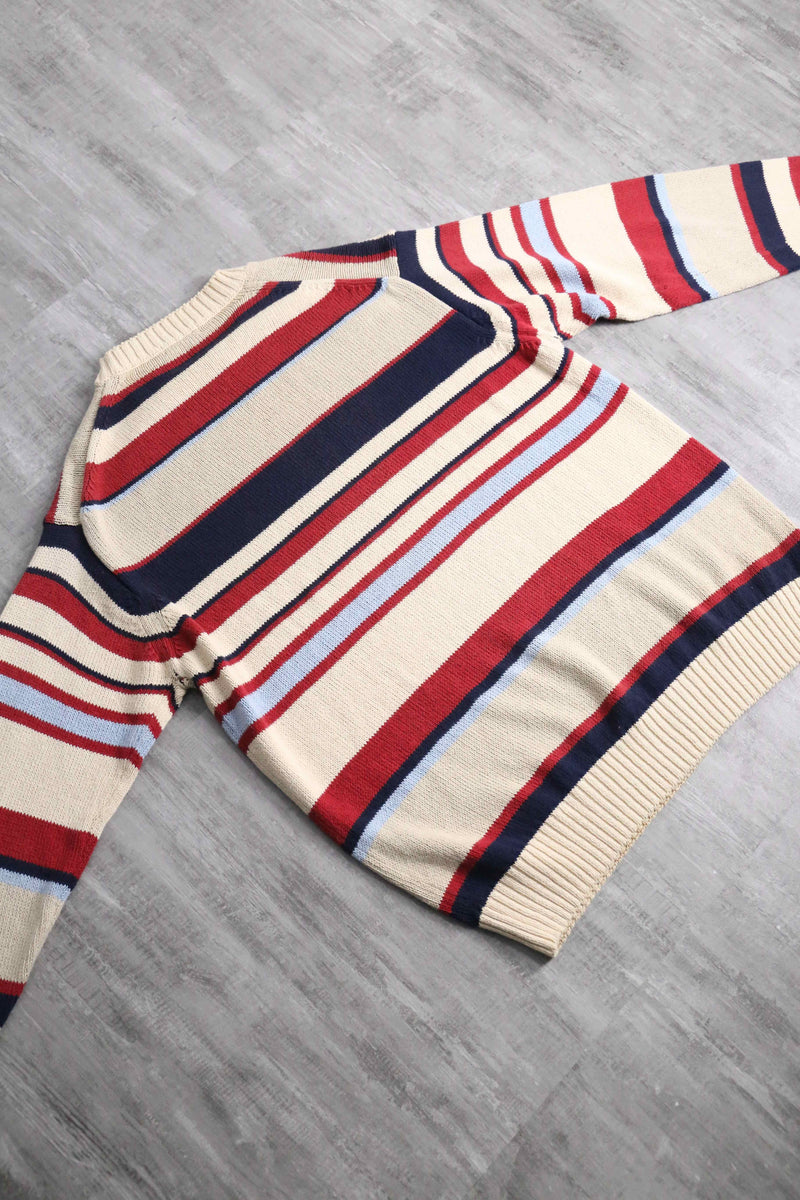 multi color border cotton knit