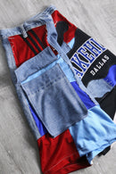"Re:make" half design denim pants