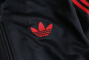 "Adidas" black × red stand zip track jacket