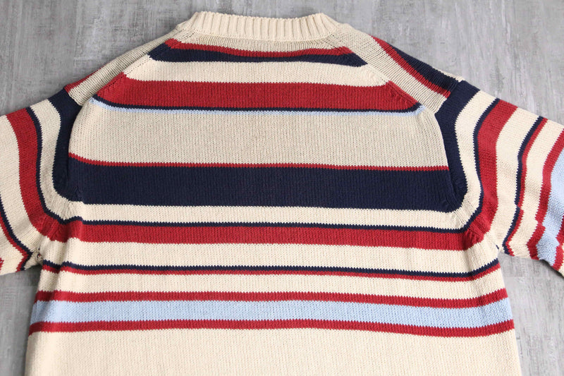 multi color border cotton knit