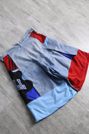 "Re:make" half design denim pants
