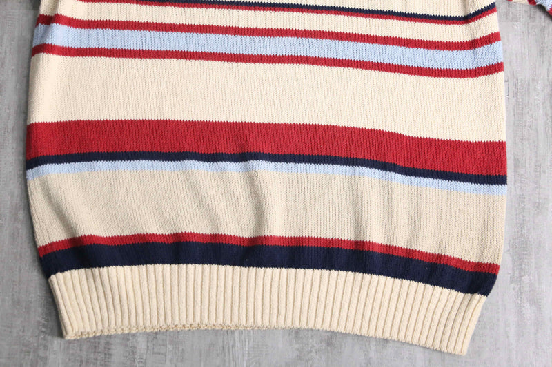 multi color border cotton knit