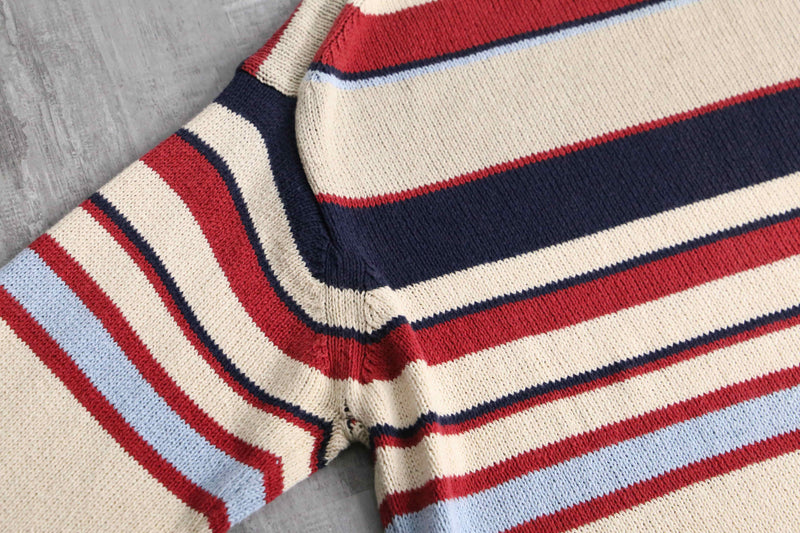 multi color border cotton knit